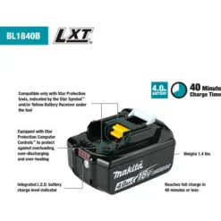 Makita 18V LXT® Lithium‑Ion Battery and Charger Starter Pack (4.0Ah) -Cheap A Power Hive Store B2397428 09