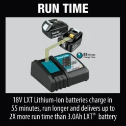 Makita® LXT® Power Tool Battery, 6.0Ah, Lithium-Ion, 18V, 55 Min Charge Time -Cheap A Power Hive Store Makita BL1860B 3